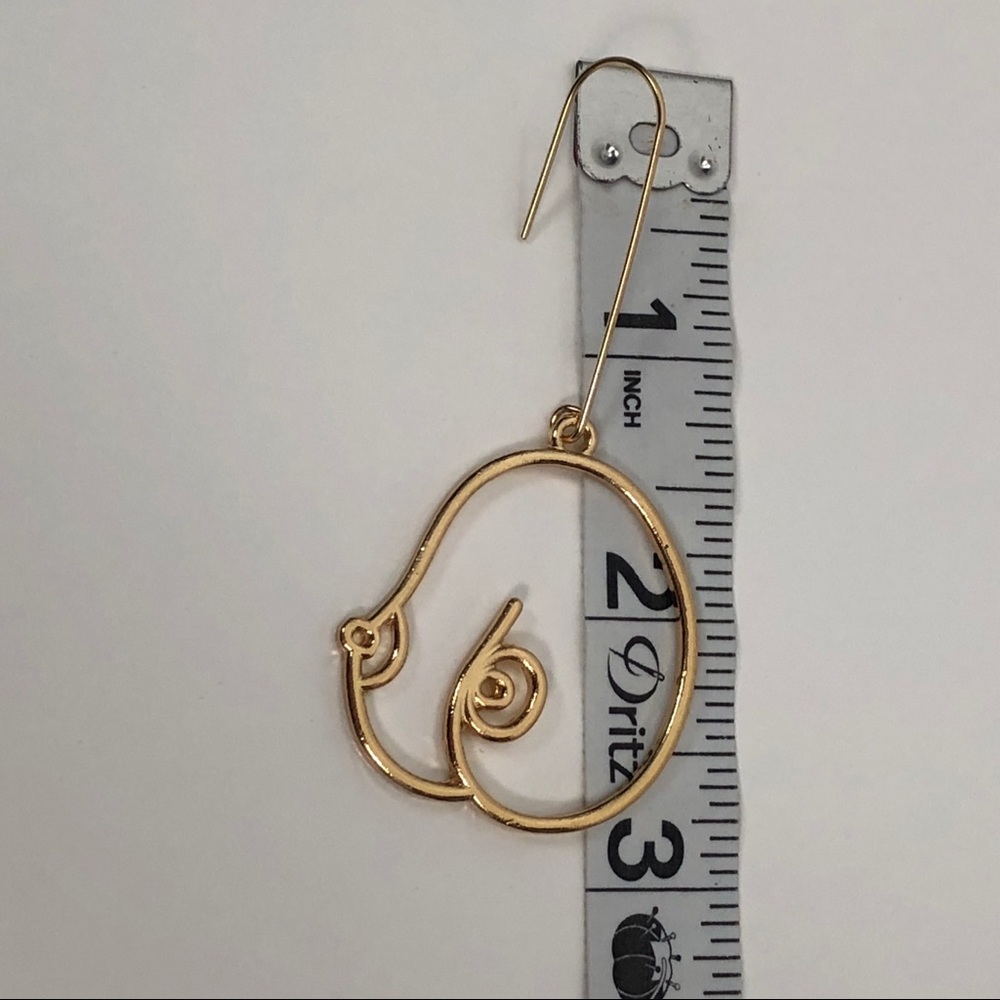 Gold Tone Breast Earrings Feminist Body Female - Picture 5 of 8
